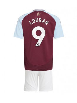 Aston Villa Jhon Duran #9 Replika Hemmakläder Barn 2024-25 Kortärmad (+ byxor)